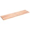 vidaXL Wall Shelf Light Brown 200x50x(2-4) cm Treated Solid Wood Oak