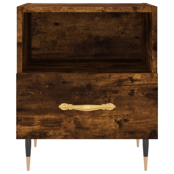 vidaXL Bedside Cabinet Smoked Oak 40x35x47.5 cm Engineered Wood
