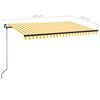 vidaXL Manual Retractable Awning 400x350 cm Yellow and White