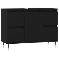 vidaXL Bathroom Cabinet Black 80x33x60 cm Engineered Wood