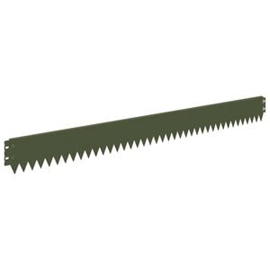 vidaXL Lawn Edging 10 pcs 103 x 10 cm Steel Olive Green