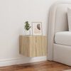 vidaXL TV Wall Cabinet with LED Lights Sonoma Oak 30.5x35x30 cm