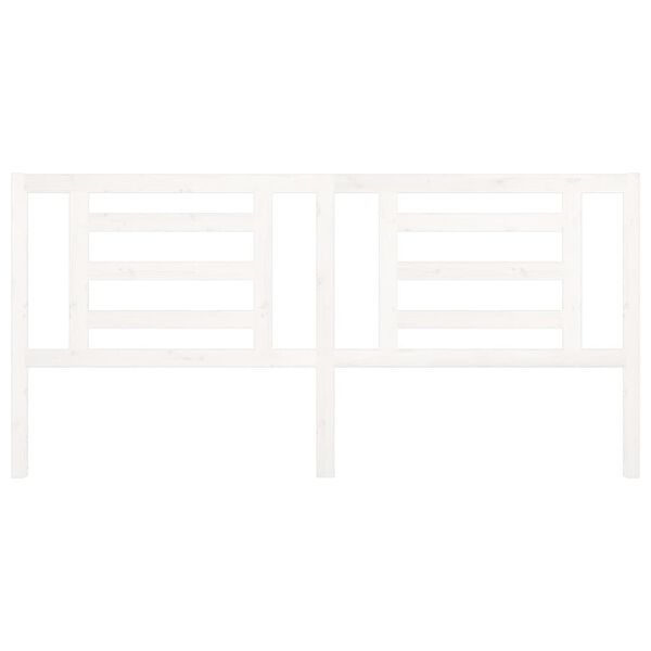 vidaXL Bed Headboard White 206x4x100 cm Solid Pine Wood