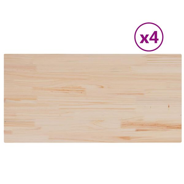 vidaXL Table Tops 4 pcs 100x50x1.7 cm Rectangular Solid Wood Pine
