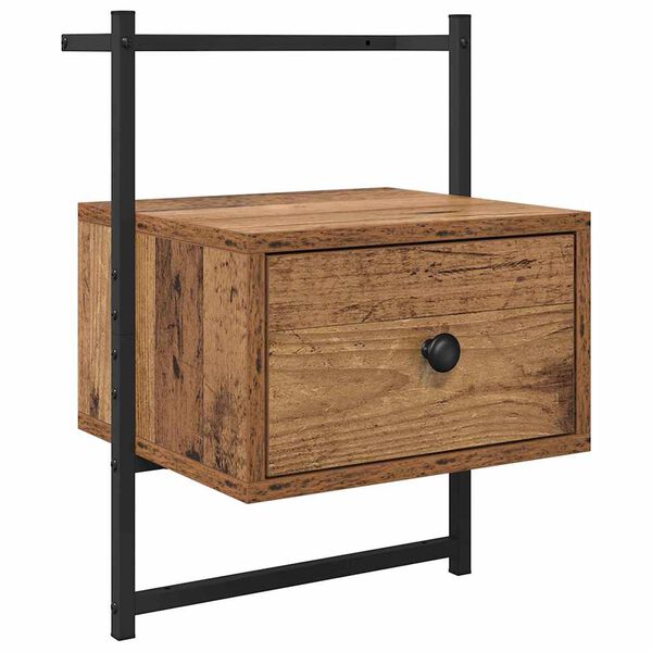 vidaXL Bedside Cabinet Old Wood 35 x 30 x 51 cm Engineered Wood