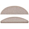 vidaXL Stair Mats 15 pcs 56x17x3 cm Light Brown Half Round