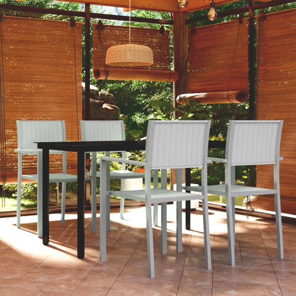 vidaXL 5 Piece Garden Dining Set White