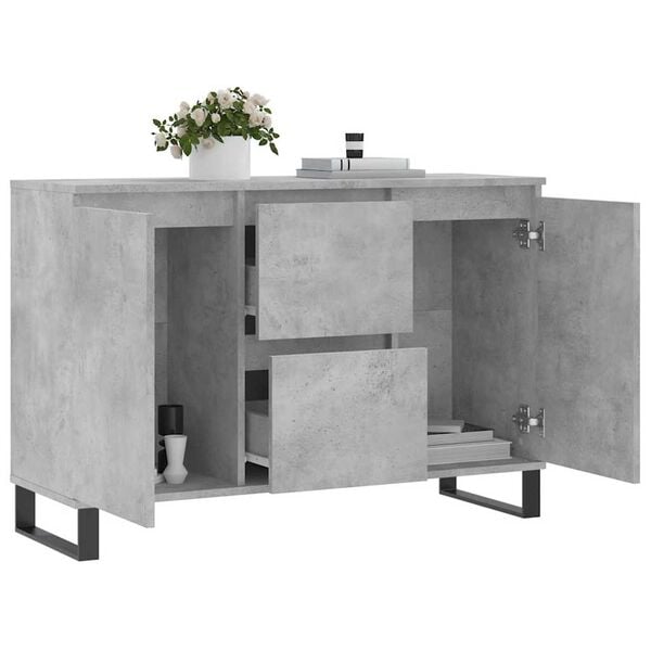 vidaXL Sideboard Concrete Grey 101.5x35x70 cm Engineered Wood