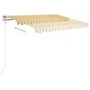 vidaXL Manual Retractable Awning with LED 3.5x2.5 m Yellow and White