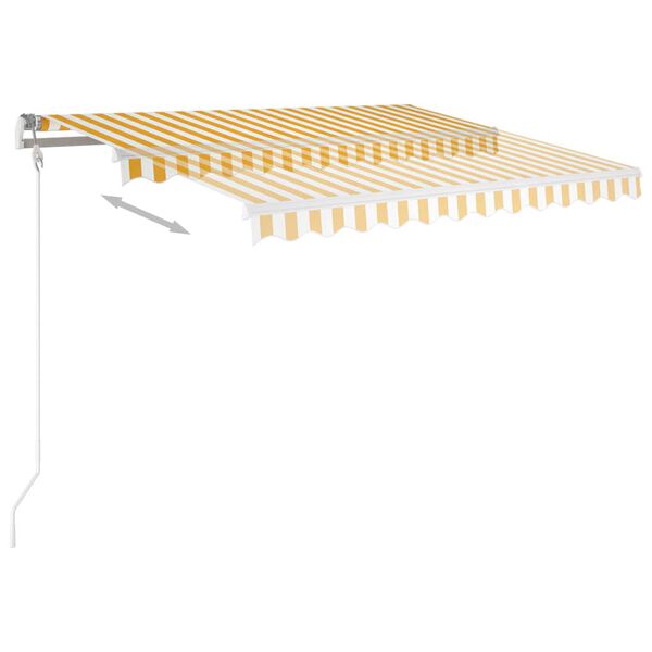 vidaXL Manual Retractable Awning with LED 3.5x2.5 m Yellow and White