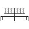 vidaXL Metal Bed Frame without Mattress with Headboard Black 160x200cm