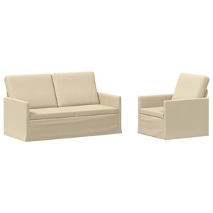 vidaXL Sofa Set 2 pcs Cream Fabric