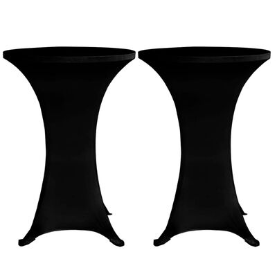vidaXL Standing Table Cover Ø70 cm Black Stretch 4 pcs