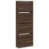 vidaXL Shoe Cabinet Brown Oak 60x21x163.5 cm Engineered Wood