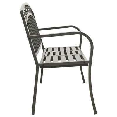 vidaXL Garden Bench with a Table 125 cm Steel Grey