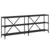 vidaXL Console Table Black 200x30x75 cm Engineered Wood and Iron
