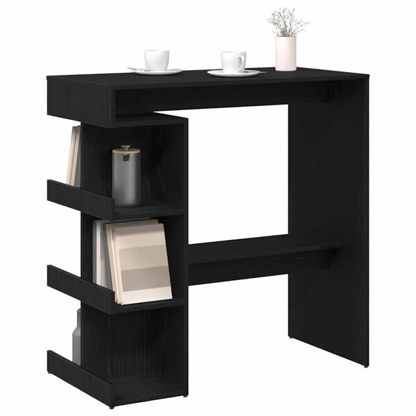 vidaXL Bar Table Black Oak 100 x 48 x 101.5 cm Engineered Wood