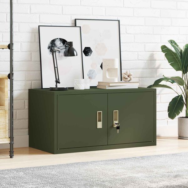 vidaXL Storage Cabinet Olive Green 80 x 40 x 40 cm Steel