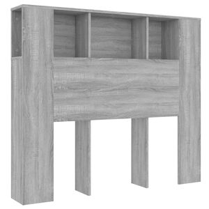 vidaXL Headboard Cabinet Grey Sonoma 120x18.5x102.5 cm