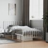 vidaXL Metal Bed Frame without Mattress with Footboard&nbsp;White 107x203cm