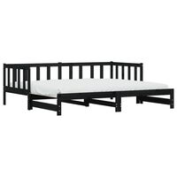 vidaXL Day Bed with Trundle Black 80x200 cm Solid Wood Pine