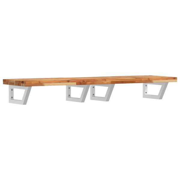vidaXL Basin Shelf Wall Mounted Steel and Solid Wood Acacia