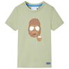 vidaXL Kids' T-shirt with Short Sleeves Light Khaki 116