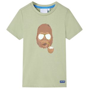 vidaXL Kids' T-shirt with Short Sleeves Light Khaki 116