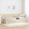 vidaXL Corner Bed Frame with Headboard Cream 80 x 200 cm Fabric