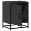 vidaXL Bedside Cabinet Black 40x31x50 cm Engineered Wood and Metal