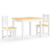 vidaXL 3 Piece Children Table and Chair Set White and Beige MDF