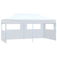 vidaXL Professional Folding Party Tent with 4 Sidewalls 3x6 m Steel White