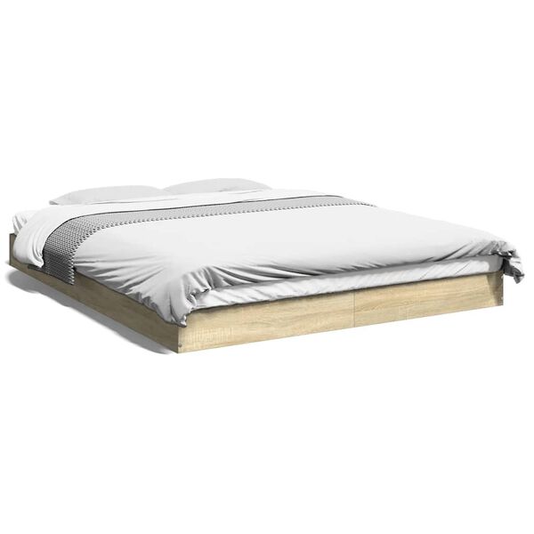 vidaXL Bed Frame without Mattress Sonoma Oak 160x200 cm Engineered Wood