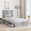vidaXL Storage Bed Concrete Grey 90 x 200 cm Engineered Wood