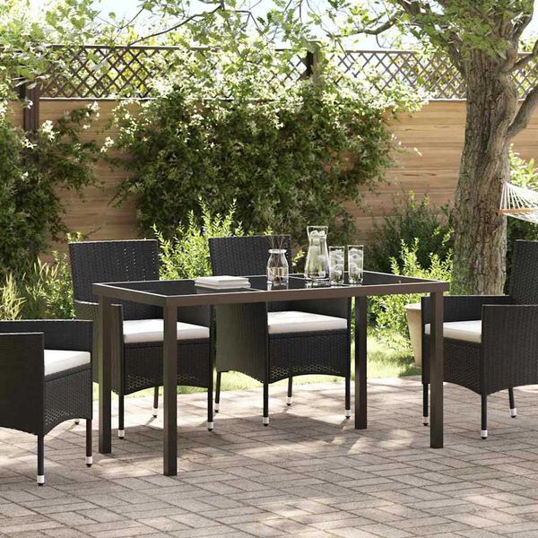 vidaXL Garden Table Black 140 x 80 x 73 cm Solid Teak wood