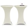 vidaXL Standing Table Cover Ø70 cm Cream Stretch 4 pcs