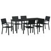 vidaXL Garden Dining Set 7 pcs Black Powder-Coated Steel