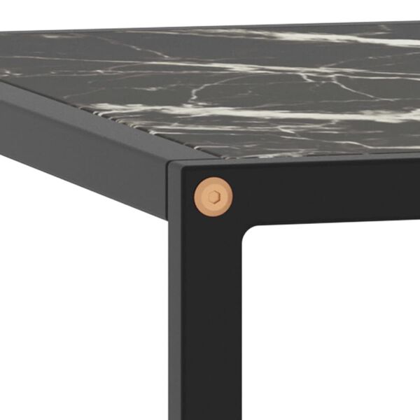 vidaXL Coffee Table Black with Black Marble Glass 80x80x35 cm