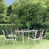 vidaXL 7 Piece Outdoor Dining Set Steel Black