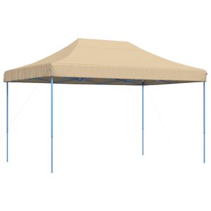vidaXL Party Tent Beige with Blue Frame Oxford Fabric