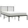 vidaXL Metal Bed Frame without Mattress with Headboard Black 120x190cm