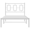 vidaXL Metal Bed Frame without Mattress with Headboard White 90x200cm