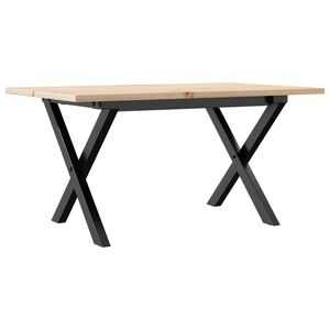 vidaXL Coffee Table X-Frame 80x50x40 cm Solid Wood Pine and Steel