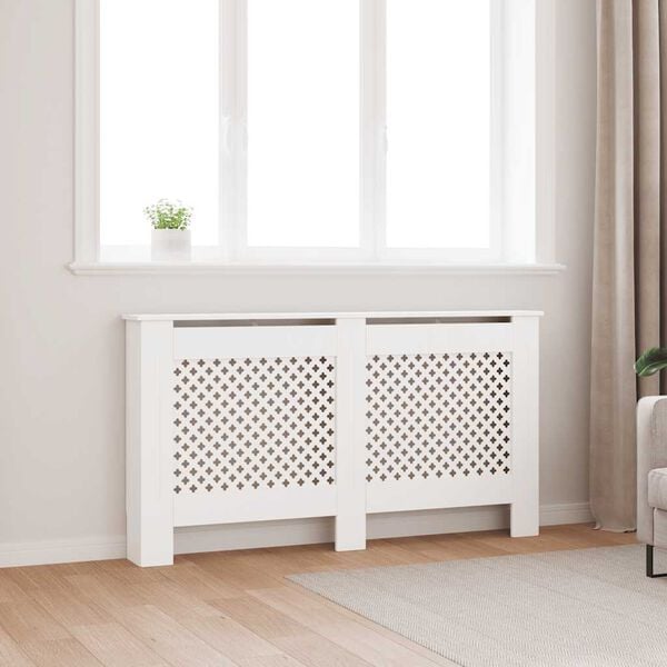 vidaXL Radiator Cover White 152x19x81.5 cm MDF