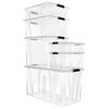 vidaXL Storage Boxes with Lids 5 pcs Transparent 21 L