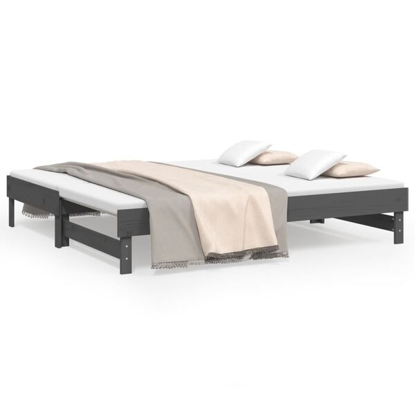 vidaXL Pull-out Day Bed without Mattress Grey 2x(90x190) cm