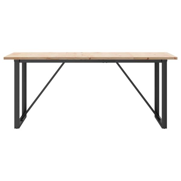 vidaXL Dining Table O-Frame 180x90x75.5 cm Solid Wood Pine and Steel
