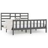 vidaXL Bed Frame without Mattress Grey 180x200 cm Super King Solid Wood