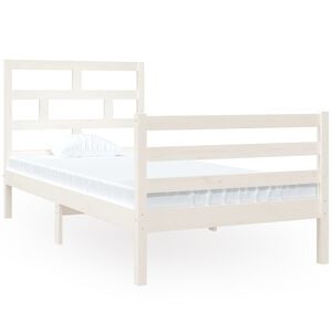 vidaXL Bed Frame without Mattress White 90x190 cm Single Single Solid Wood