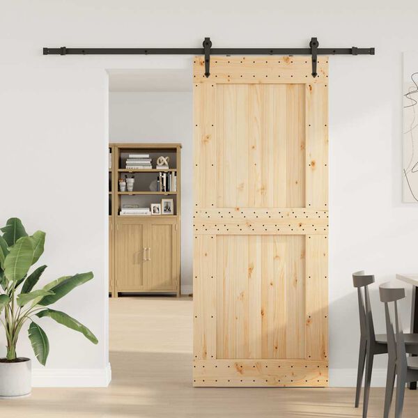 vidaXL Sliding Door with Hardware Set 95x210 cm Solid Wood Pine